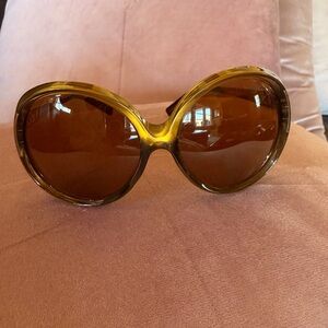 DOLCE & GABANNA Oversized Amber/Brown Women's Sunglasses